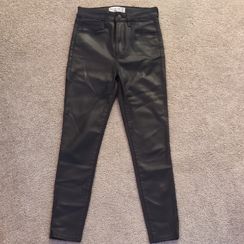 Abercrombie & Fitch Black Faux Leather Pants